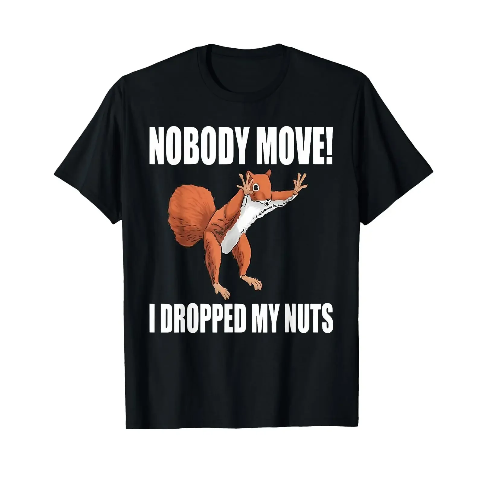 Squirrel Nobody Move I Dropped My Nuts T Shirt vintage Washed Comfortable Unisex homme Soft Stylish Slightly designer clothes
