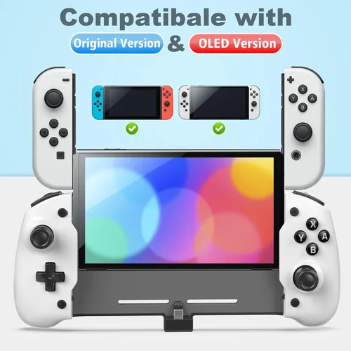 Imagen 2 del producto Para controlador OLED n-switch, mando de juegos mejorado, agarre de mano, giroscopio incorporado de 6 ejes, controlador personalizado para interruptor y interruptor OLED