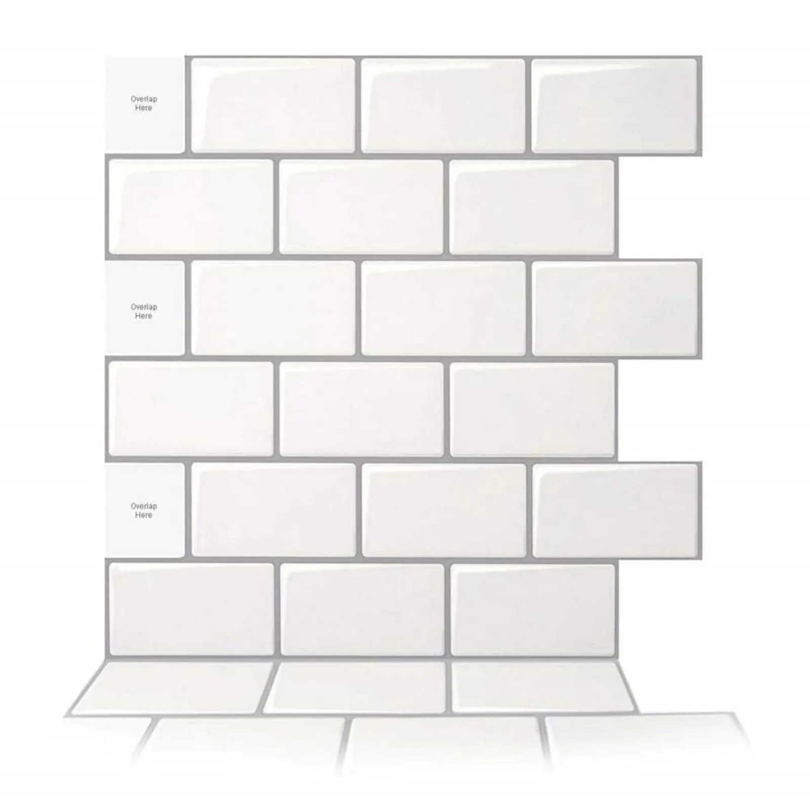 US 12 in. x 12 in. Peel and Stick Vinyl Subway Backsplash Tile in White (10-Pack)