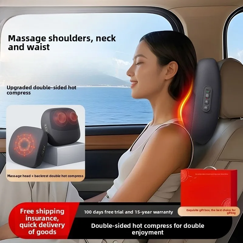 

Back Massager Neck with Heat 3D Kneading Pillow for Shoulder Leg Christmas Gifts Men Women Mom Dad Supports use during charging