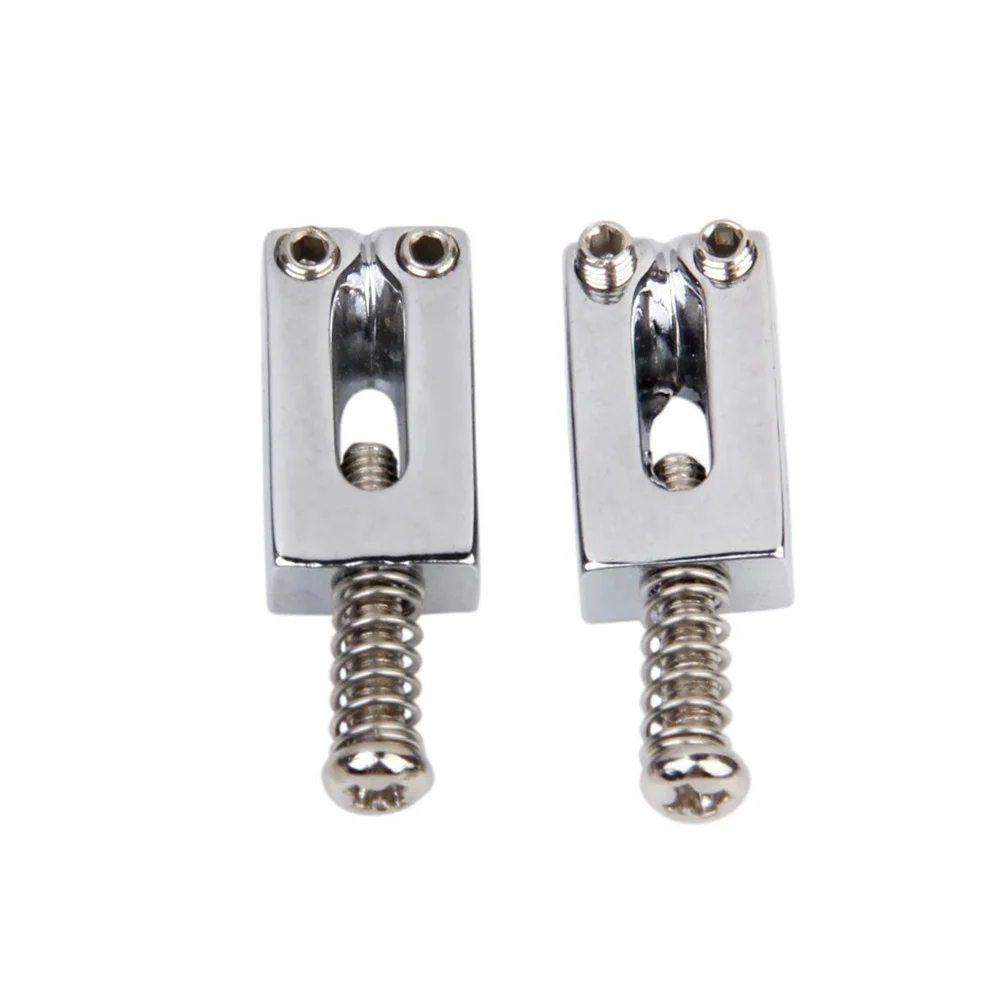 

6Pcs Tremolo Bridge Saddles for Electric Guitar Silver Hard Copper Alloy 20x10mm Replacement Set Tremolo Bridge Saddles