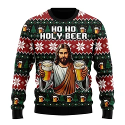 Fashion Beer Ugly Christmas Sweater For Women Clothes Hip Hop Bar Party Men Sweatshirts Casual Male Pullovers Beers Tracksuit