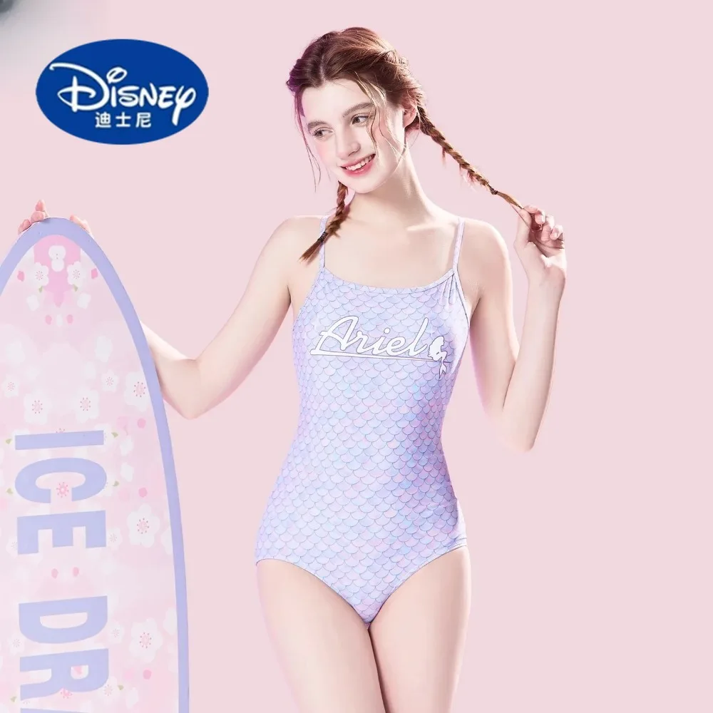 Disney  Atlantis Swimsuit Women's Swimming Pool Training Racing New Color Scale Racing One-piece Swimsuit