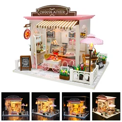 DIY Doll House Miniature Dollhouse With Furnitures Wooden House Miniaturas Toys For Children New Year Christmas Gift C&M