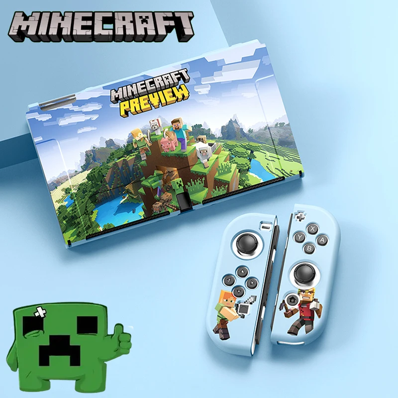 Minecraft-funda protectora para Nintendo Switch OLED, funda de juego de Anime MC para Switch Ns Joy Con Joycon, accesorios resistentes a caídas