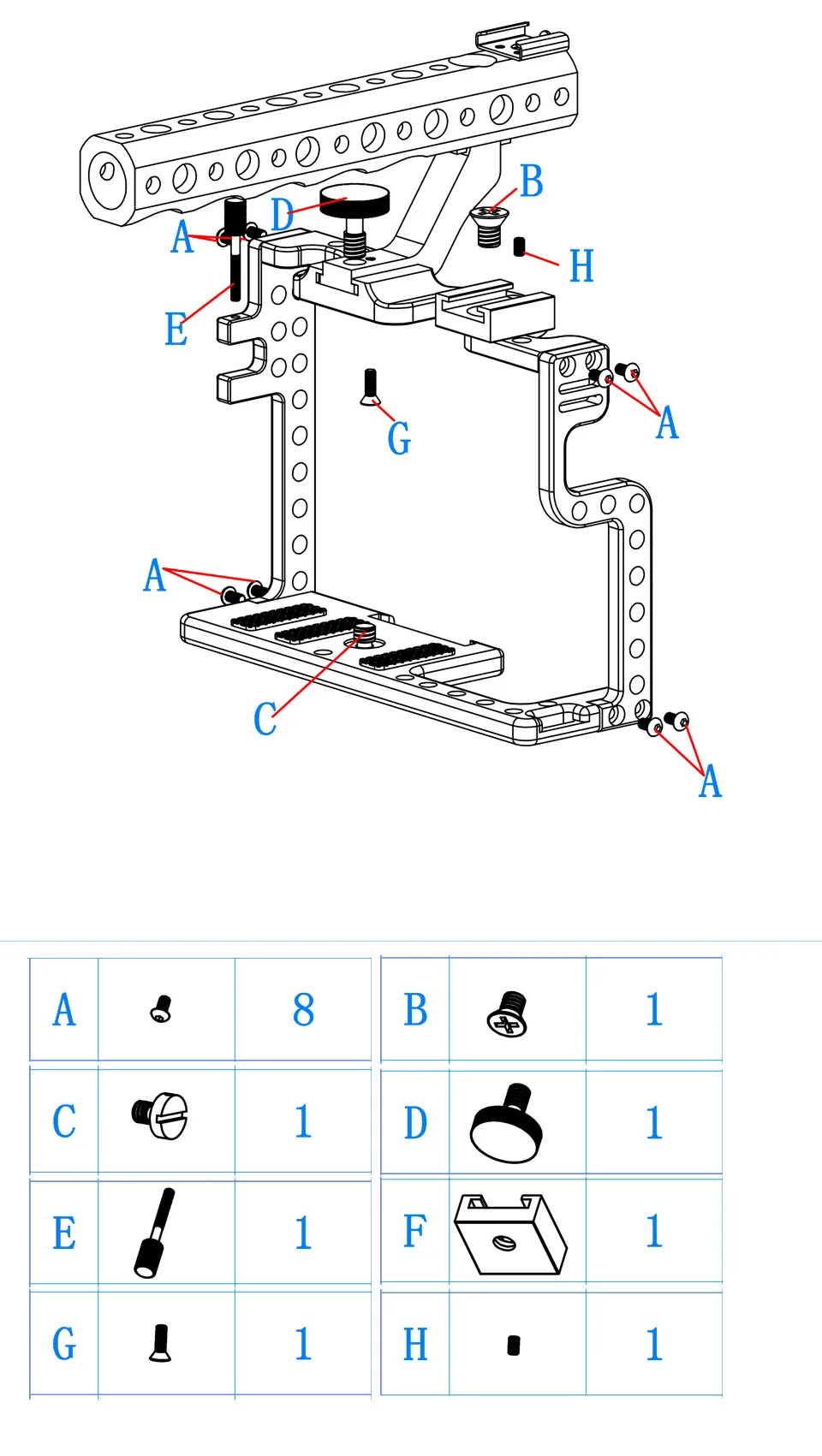 Kamera Käfig Rig GH3 GH4 GH5 Schutz Gehäuse Fall Top Griff Grip für Panasonic Lumix DSLR Video Stativ Verlängerung Kit – Detail 23