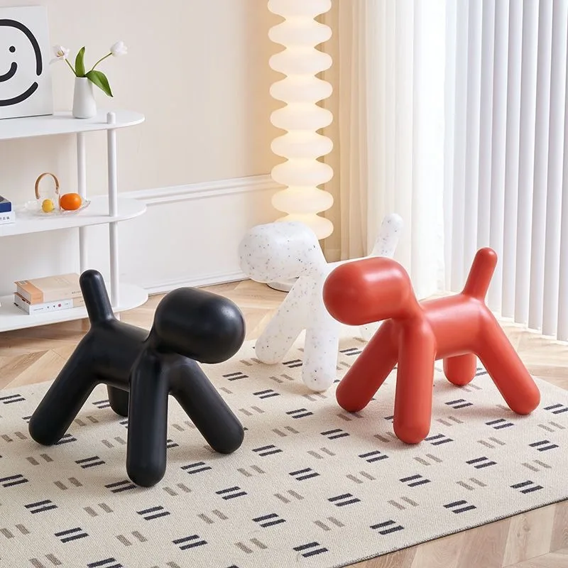 Cartoon Plastic Puppy Chair Creative Balloon Dog Children\'s Stool Children\'s Kindergarten Shoe Changing Stool Simple Animal Toys