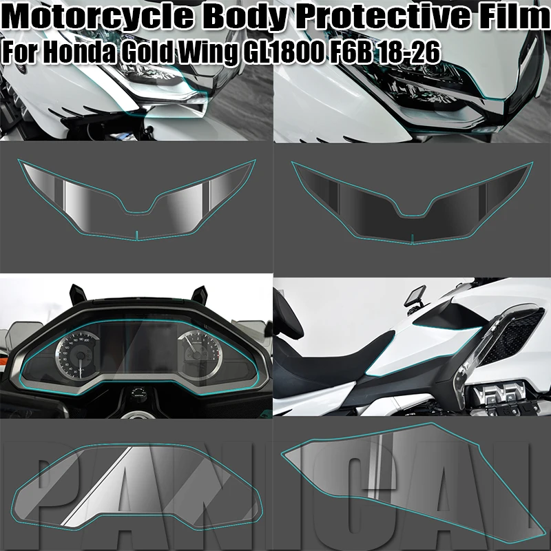 Panical Motorcycles Resist Film Headlamp Protective Cover For Honda Gold Wing GL1800 Headlight Dashboard Protection Cover 18-26