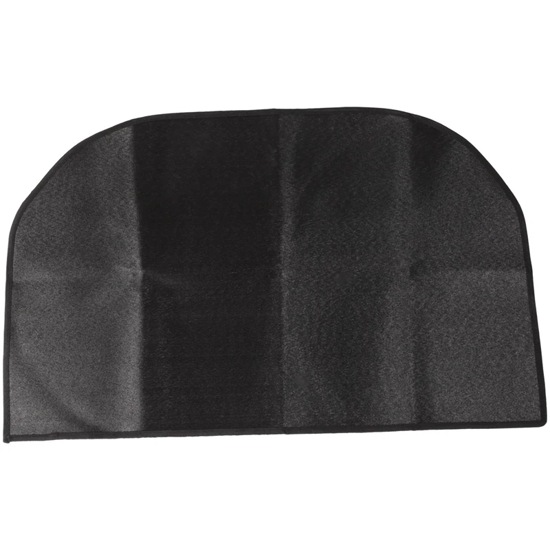 

Fireplace Hearth Rug, Flame-Resistant Mat For Hearth Chimney, Half Round 2-Layer Fiberglass Fire Resistant 50 X 80Cm Black