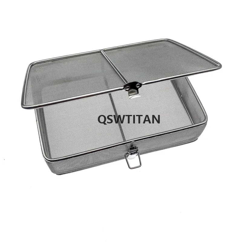 Sterilization basket with lid 304 Stainless Steel Sterilization Disinfection Net Basket Surgical Instrument Autoclave