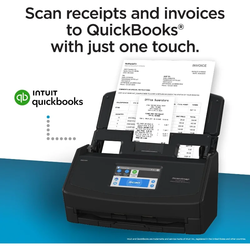 

ScanSnap iX1600 Receipt Edition Цветной дуплексный сканер документов-фактуры для Mac и ПК работает с QuickBooks Online, черный