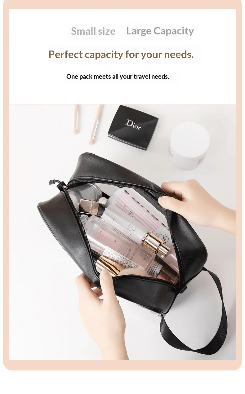 Homefish Transparent PVC Cosmetic Bag Large Capacity Dust-proof Portable Makeup Storage Bag Travel Wash Organizer