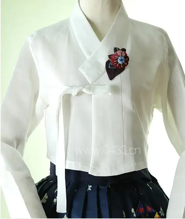 التقليدية كوريا قميص المرأة بلوزة الملابس الداخلية القطن قمم اليومية الأبيض الربيع الهانبوك المرحلة