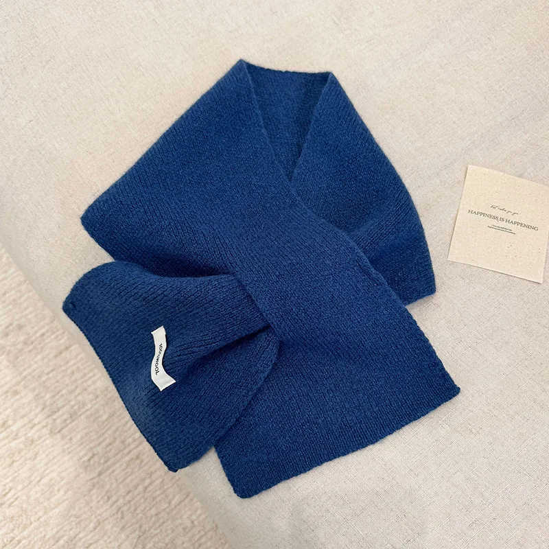 Lenço de malha feminino 100% lã inverno quente cachecóis brilhante cor sólida design engrossado xale macio triângulo pashmina pescoço 2025 novo