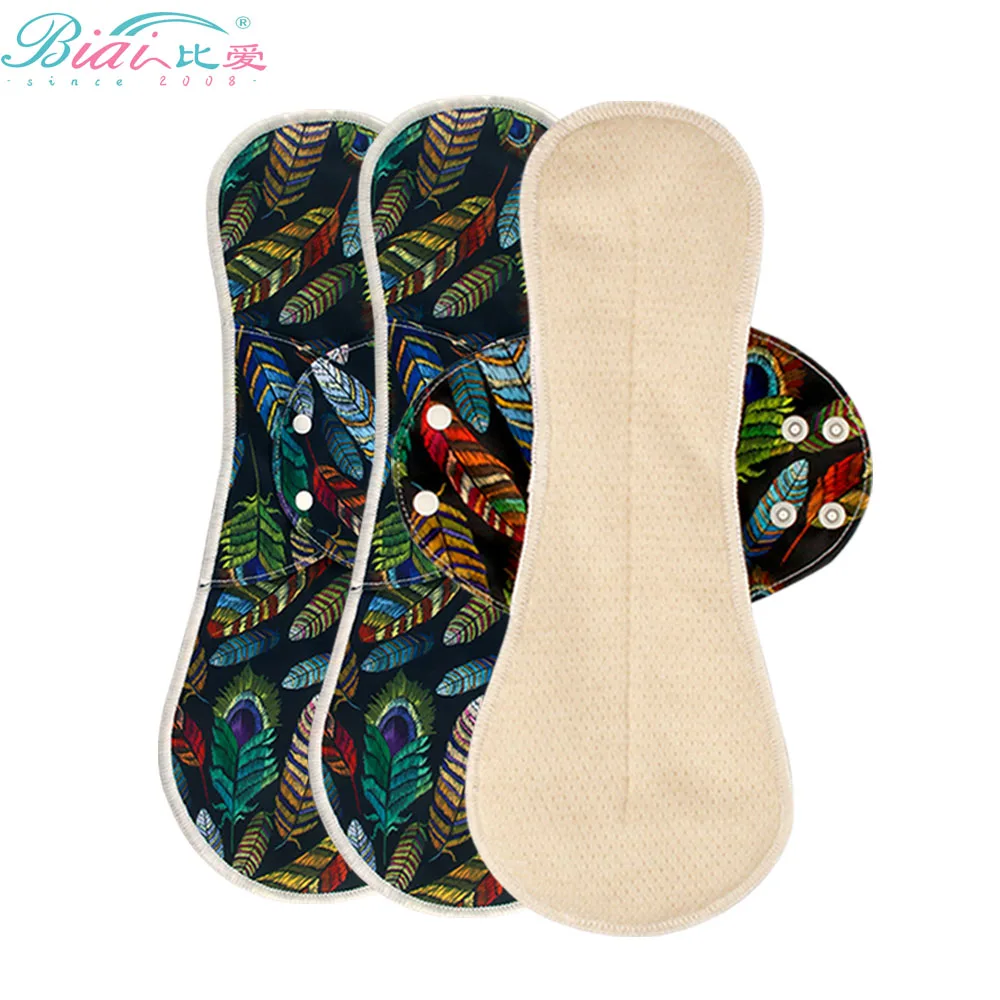 BIAI Anti-bacterial Sanitary Napkin Washable Menstrual Pads Reusable Sanitary Towel Breathable Sanitary Pad For Women Lady