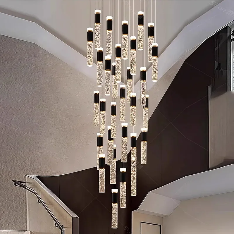 Modern home decoration crystal chandelier, stair Pendant lamp, living room Pendant lights, interior lighting