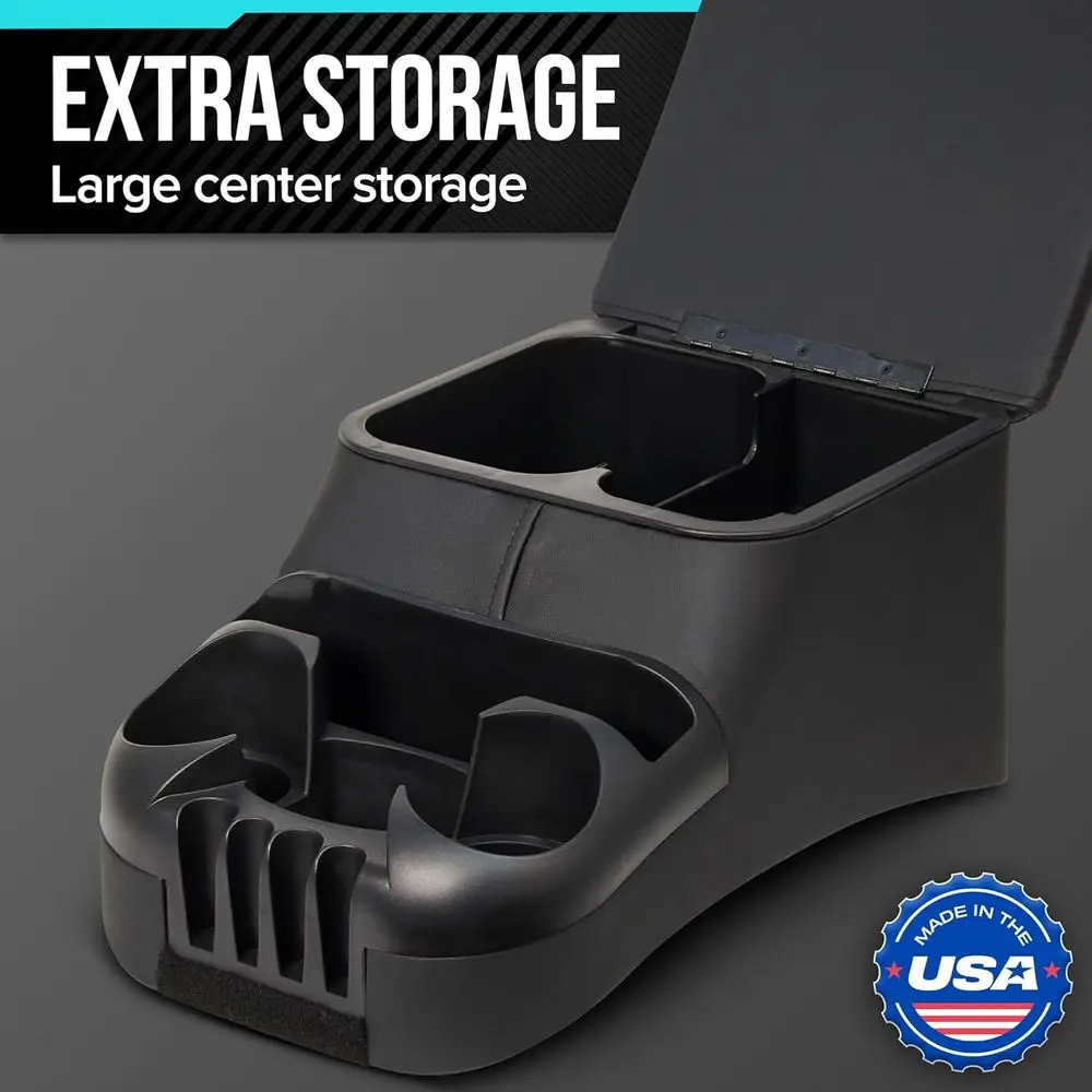 Moblorg Center Console for Truck Bench Seats, Vehicle Organizer, Medium, Made in USA (Black) view 4