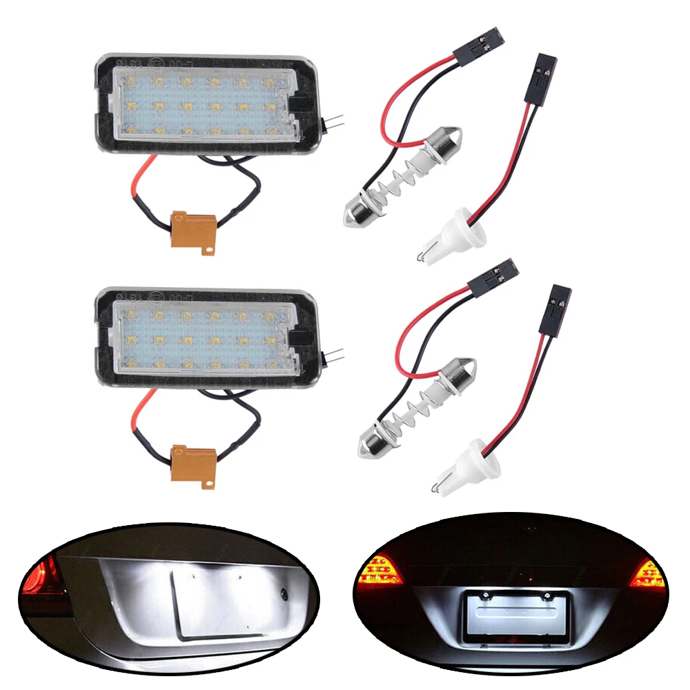 For Fiat 500 2007-2016 500C (Convertible) License Plate Lights Super Bright LED White License Plate Lights Access For Vehicles