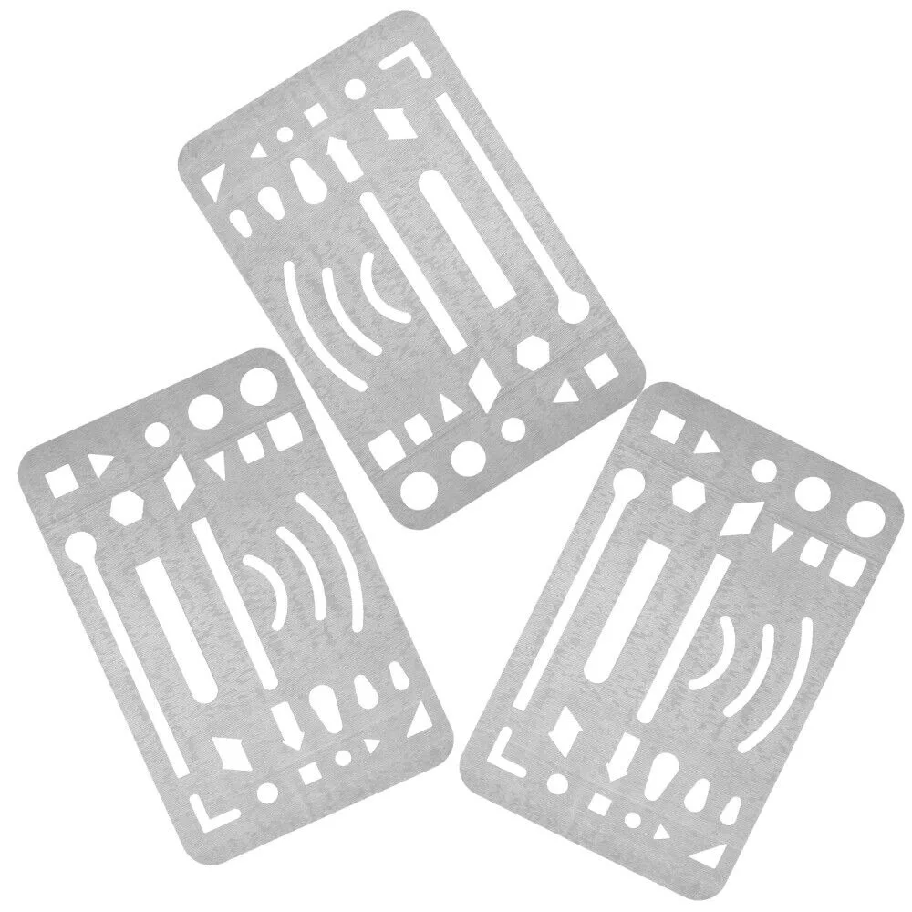 3 Pcs Stainless Steel Erasing Shield 27 holes Craft Stencils Drawing Drafting Circle Letter Shield Eraser Templates Tools