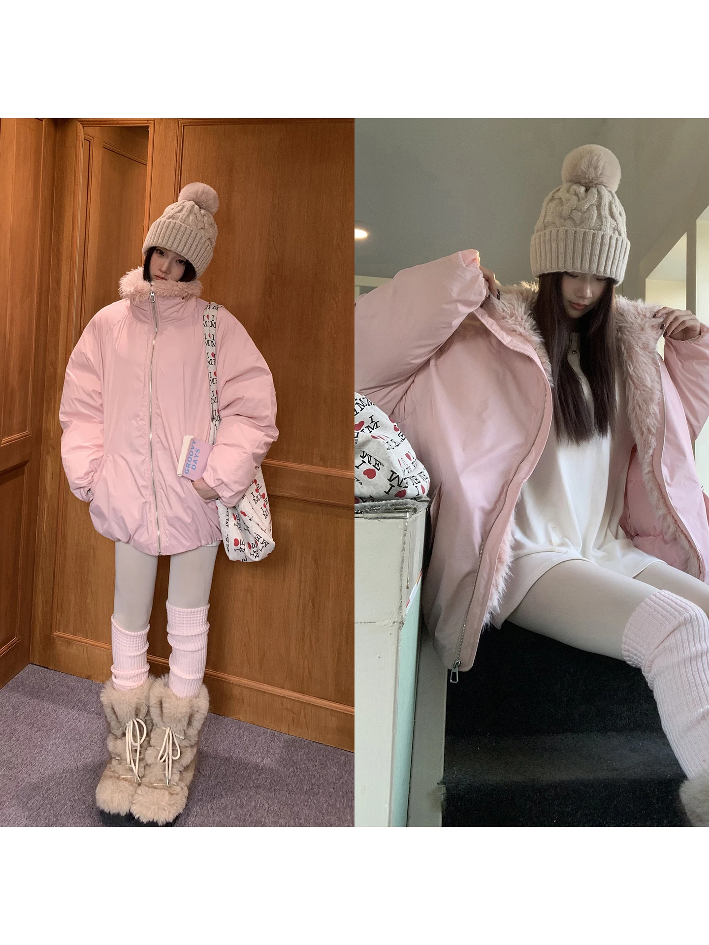 

G Sle Women's Winter down Jaet Pink Warm Unique Beautiful Thi Outerwear Commute Sle Straight Cut White Du down