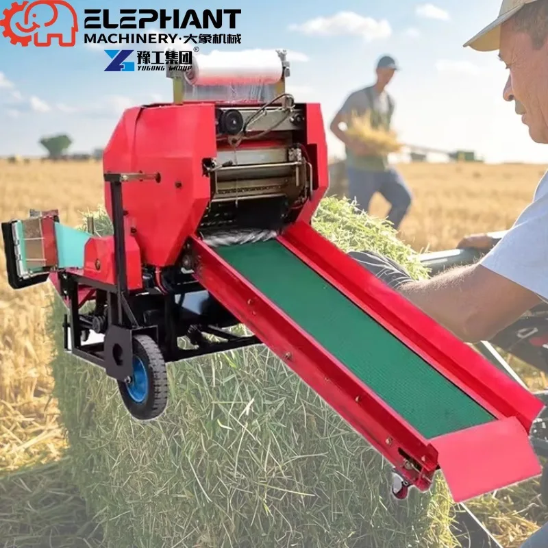 Agricultural Round Baler Low Noise Energy Saving Anti-block Rice Straw Grass Baling Machine For Family Farm