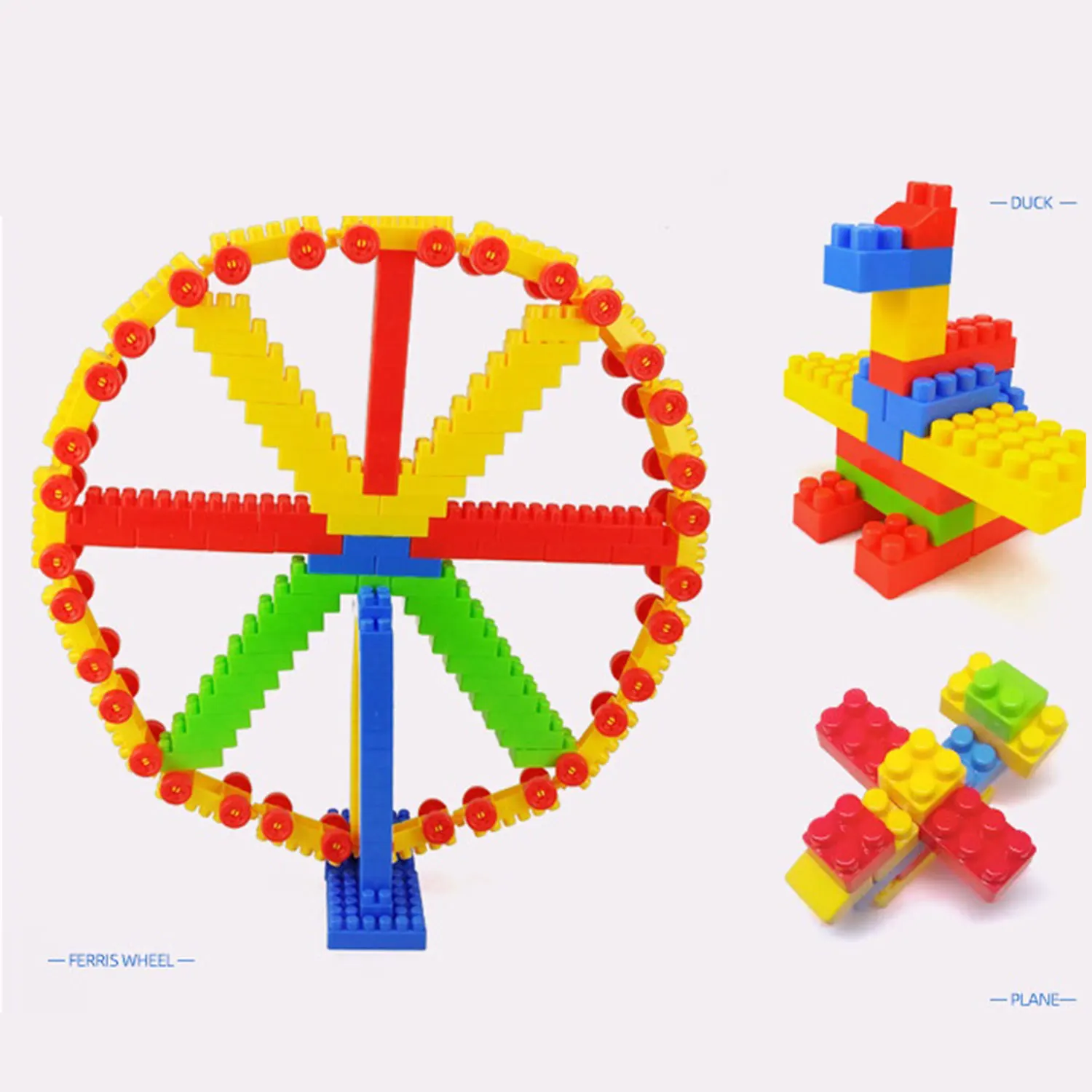 130Pcs large particle building block stacking toys, children\'s early education educational toys, creative splicing plastic toys,