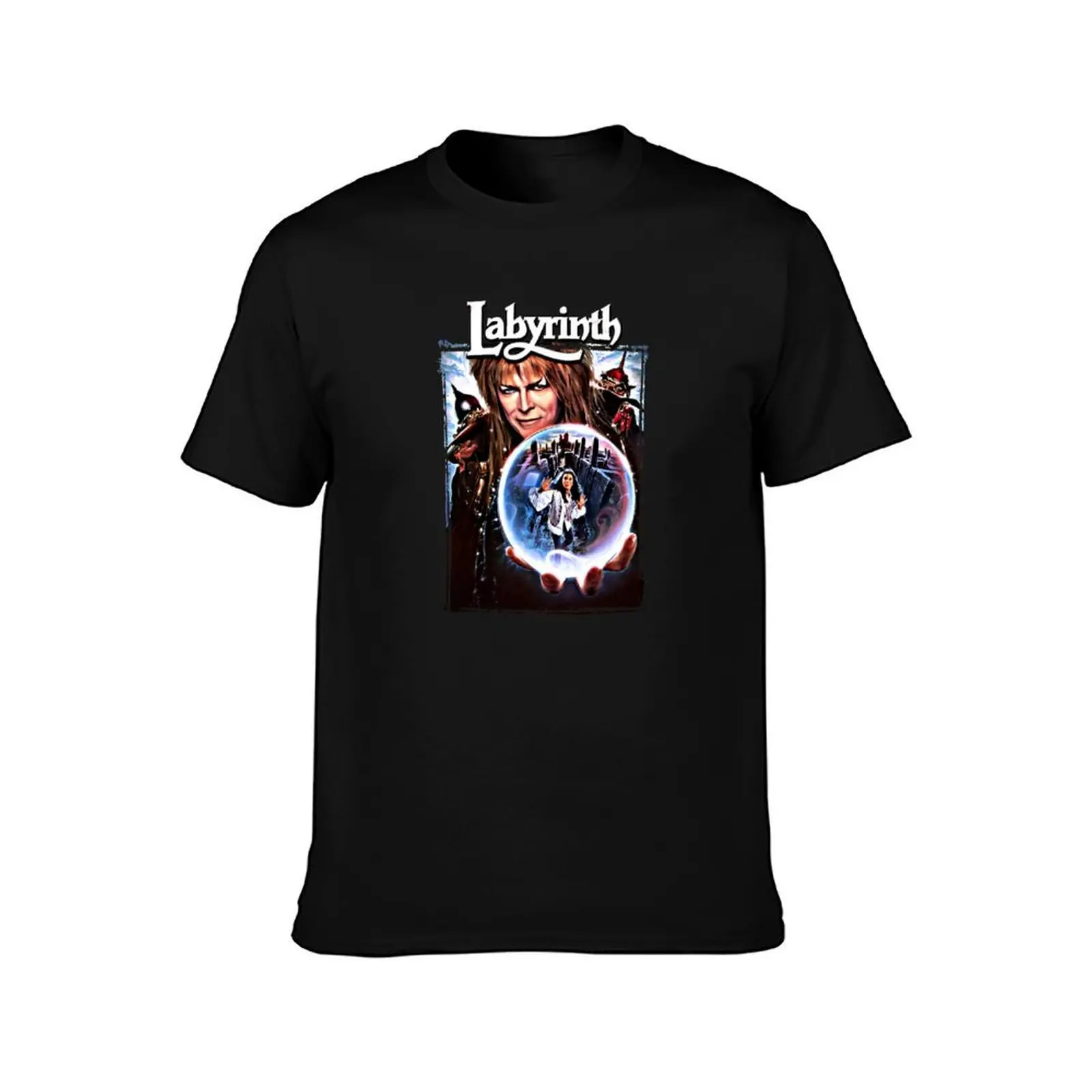 Labyrinth T-Shirt, Summer Casual Cotton Tee, Oversized Streetwear Tops, Vintage Graphic Print, Loose Fit Short Sleeve