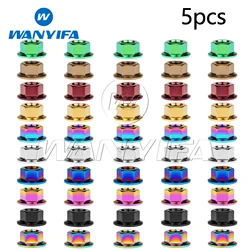 Wanyifa Titanium Nut M10 x 1.0 1.25 1.5 Sprocket Flange Nut for Honda/Suzuki/Yamaha 5pcs/lot