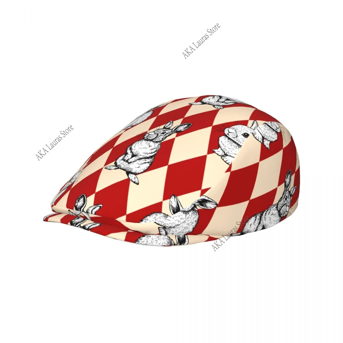 Newsboy Cap Rabbit Check Vintage Casual Cap Berets Visor Gatsby Flat Ivy Hat Elegant Men's Beret