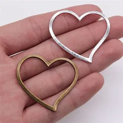 WYSIWYG 10pcs 39x35mm Pendants Big Hollow Heart Connector Pendants Hollow Heart Charm Pendants Hollow Heart