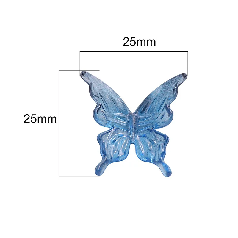 20Pcs Acrylic Clear AB Color Butterfly Beads for Crafts
