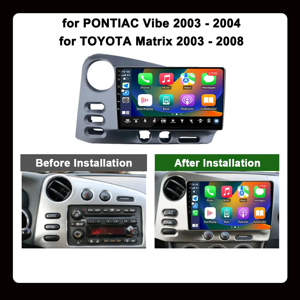 Pro PONTIAC vibe 2003 - 2004 pro Toyota matice 2003 - 2008 auto rádio mulltmedia hráč GPS Android OS Carplay WIFI DSP stereo brian wayne transeau