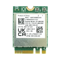 RTL8852BE Wifi6 Wireless Card BT5.2 Dual-Band 1800M Wlan WiFi Connector M2-NGFF Adapter 2.4G+5G 1800Mbps Dropship