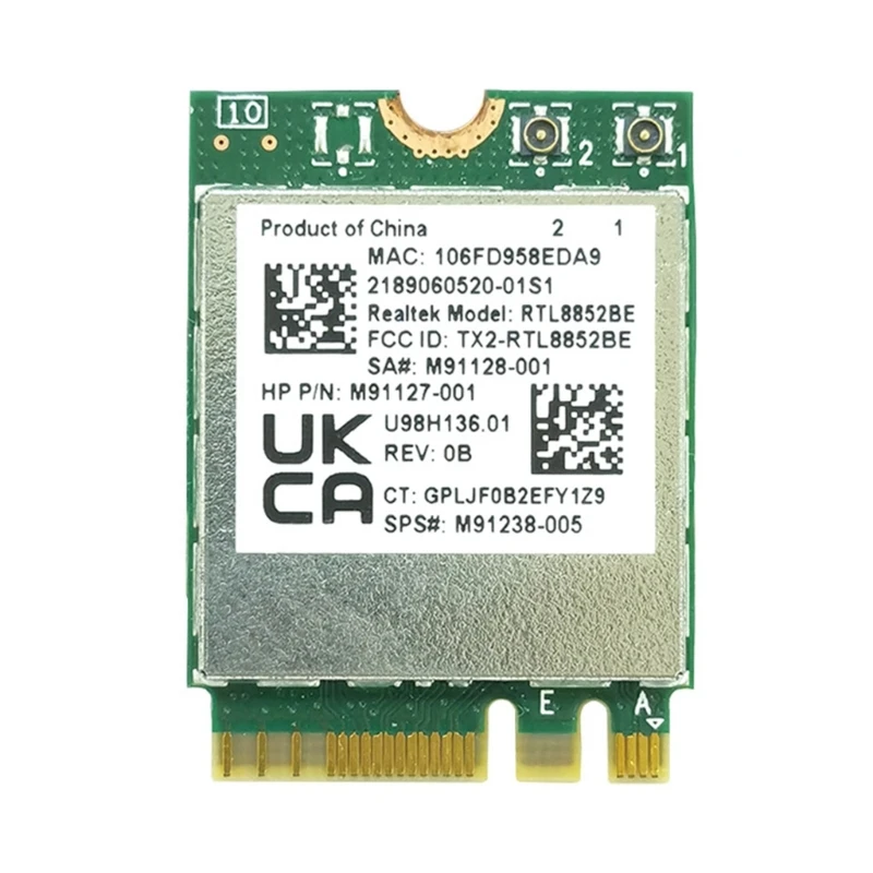 RTL8852BE Wifi6 bezprzewodowa karta sieciowa BT5.2 dwuzakresowy 1800M Wlan WiFi złącze M2-NGFF Adapter 2.4G + 1800 s