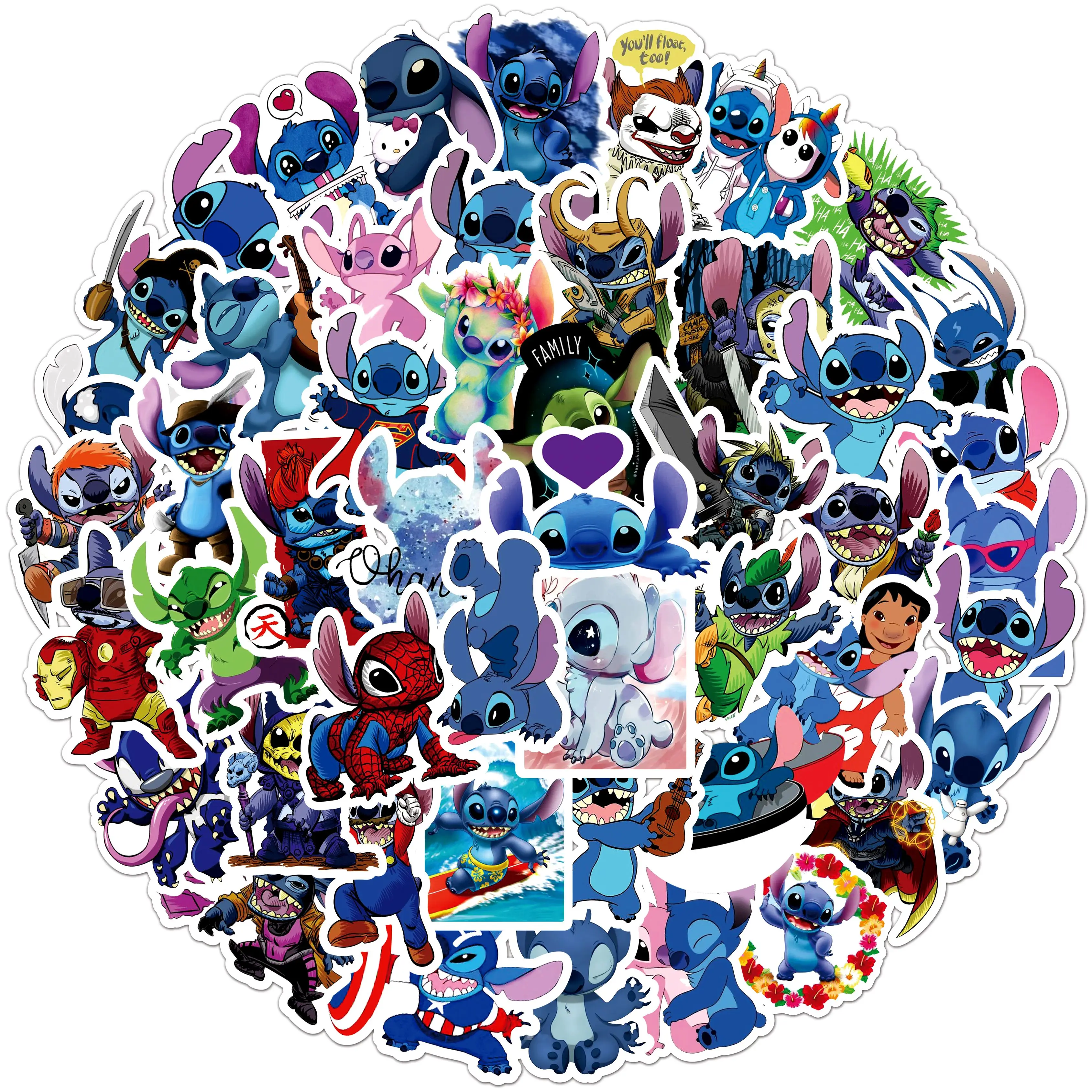 

10/30/50Pcs Disney Lilo Stitch Cartoon Stickers for Kids Toys Diary Laptop Scrapbook Skateboard Car Stationery Graffiti Sticker