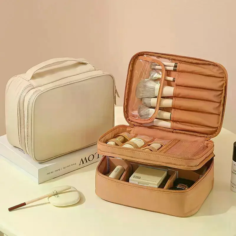 Unisex Fashionable Toiletry Makeup Bag Suitable Travel Thickened Oxford Cloth Material, Single Or Double Layer
