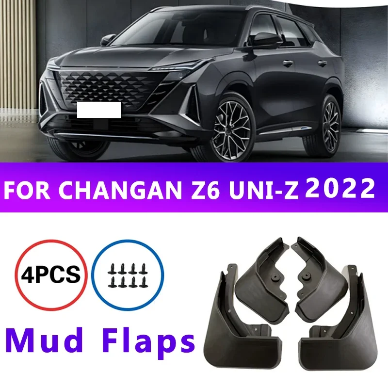 

Mud Flaps Fit for CHANGAN Z6 UNI-Z 2022 Mudguards Tire Fenders Splash Proof Accessories Wheel Guards 4ps