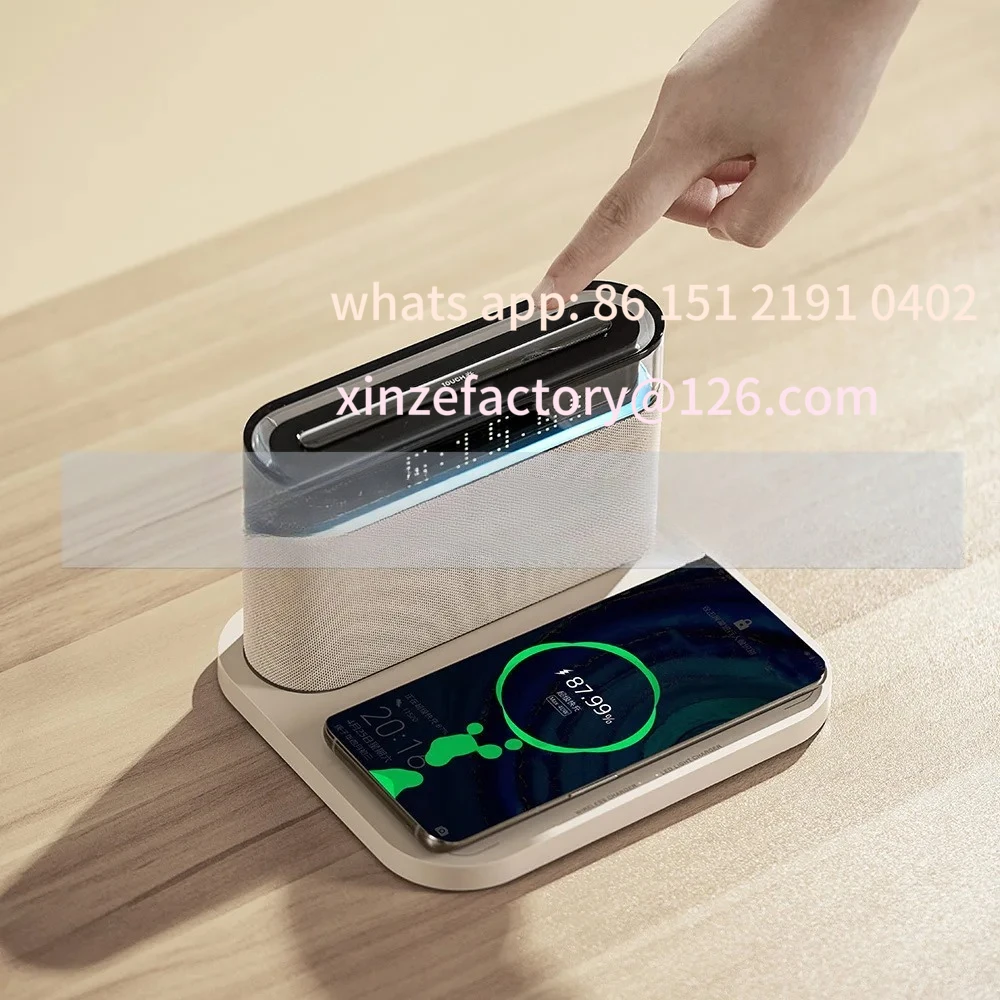 

Customizable mobile phone wireless charging with clock speaker, innovative home bed