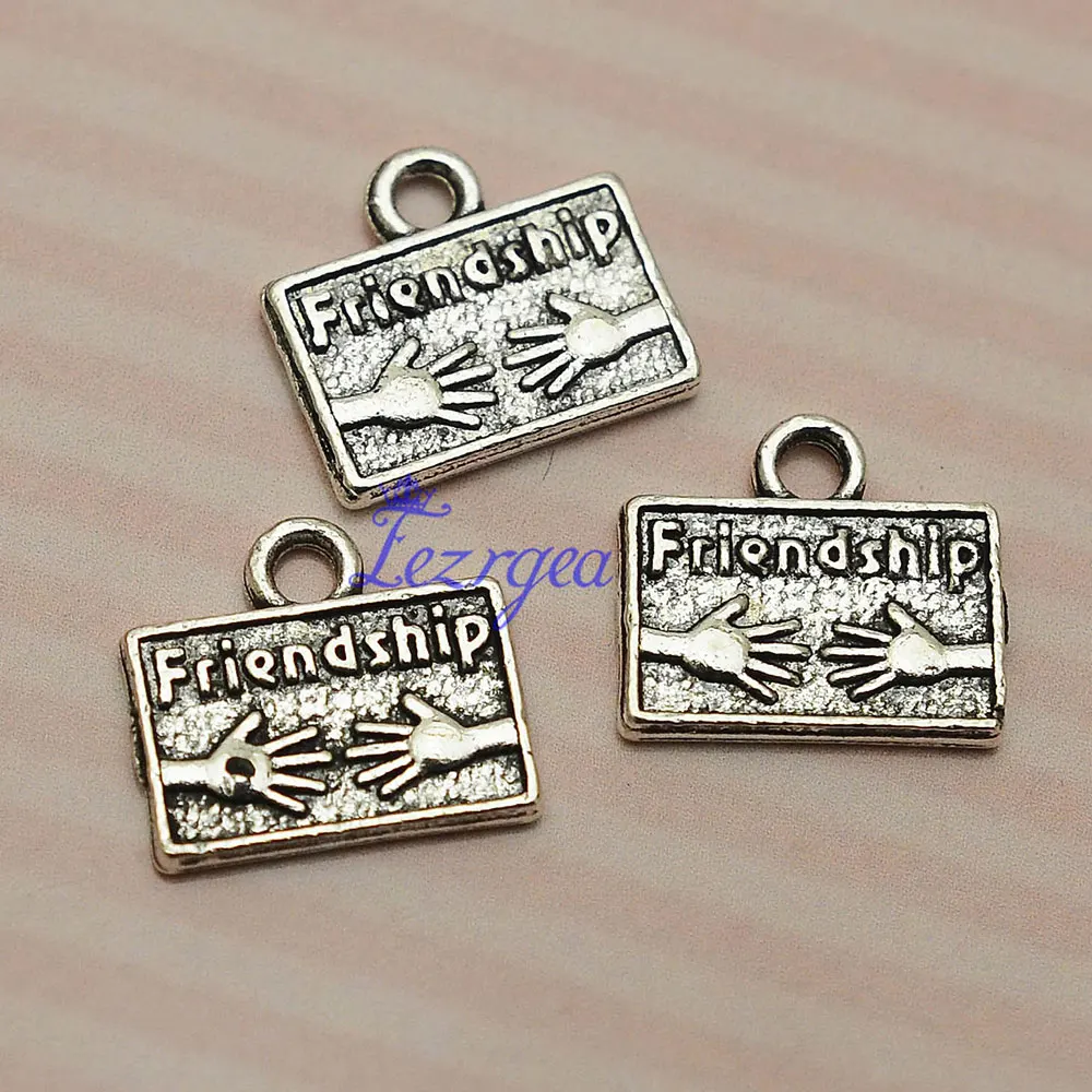 20pcs/lots Vintage BFF Charms Best Friends Forever Heart Friendly Connector Pendants For Diy Jewelry Making Supplies Accessories