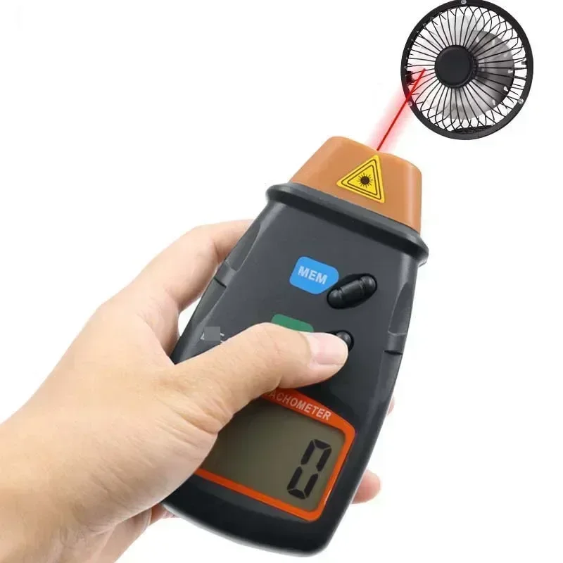 

Мини-бесконтактный лазерный фототахометр, ручной ЖК-дисплей с сумкой, измеритель скорости 2,5 ~ 99,999 об/мин, спидометр, инструмент