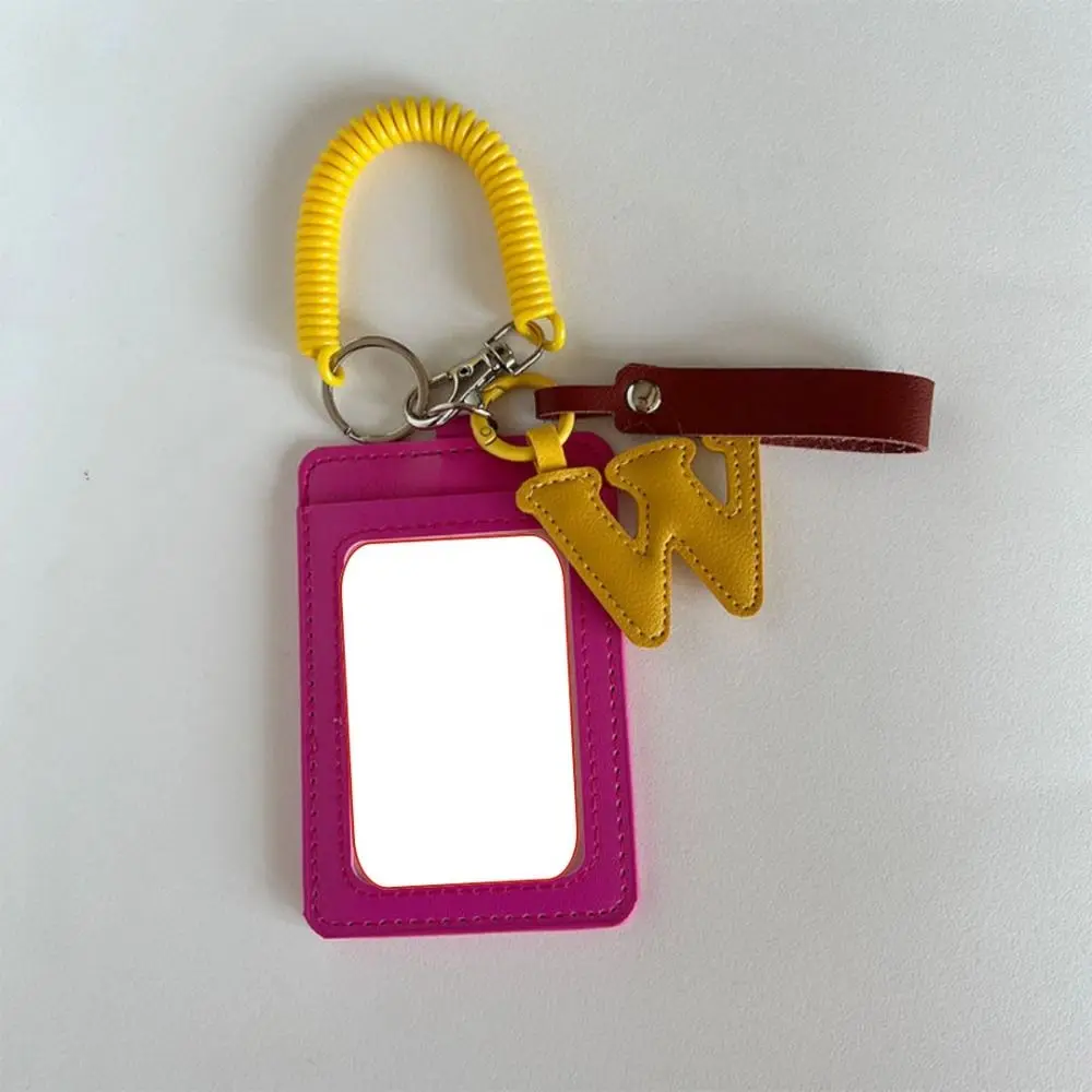 Portfel na karty z PU skóry z zawieszką w kształcie litery, przezroczysty etui na dowód osobisty, etui na karty.