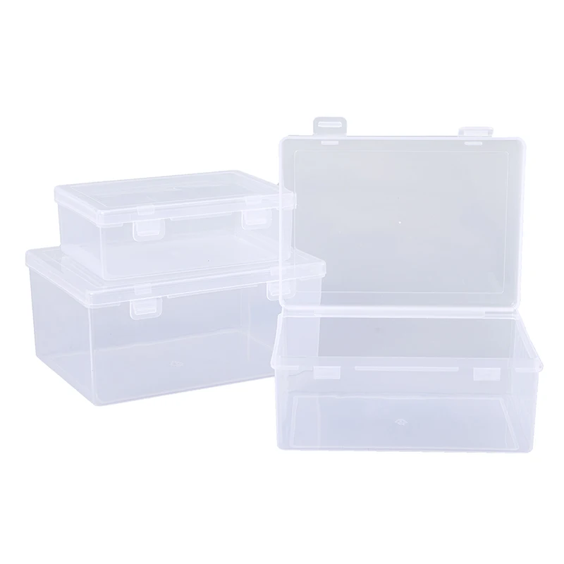 PP Storage Box Transparent Desktop Organizer Large Capacity Stickers Pencil Box Subpackage Holder Desktop Stationery Storage Box