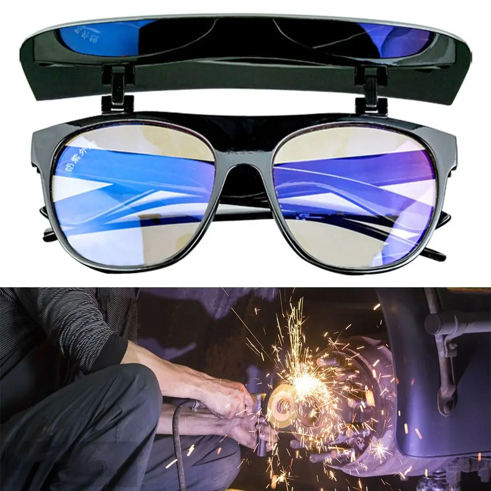 Green Grey Welding Goggles with Flip Cap Welder Protection Work Safety Protection Eyeglass Splash Prevention Anti-glare