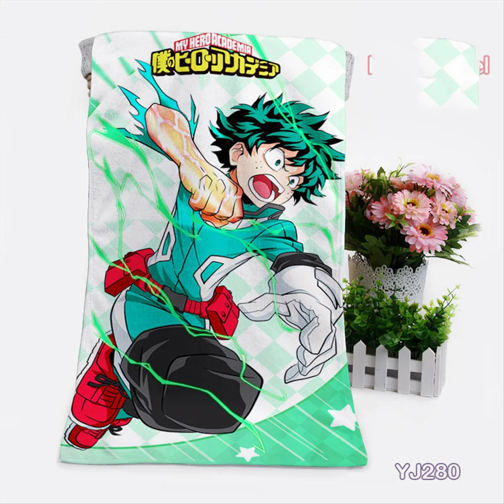 Anime My Hero Academia Customized Bath Towels Handkerchief Soft Face Towel Cartoon Washcloth Home Textiles Kids Gifts