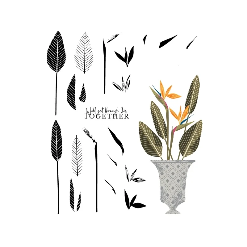 Cutting Dies Clear Stamps Scrapbooking Topiary Time Birthday Flower Vase Words Embossing Frames Card Craft Paper Making