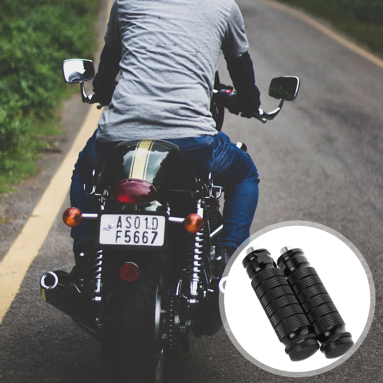 

1 Pair Motorcycle Foot Pegs Red Universal Rear Footrest Replacement Pedal For Motorcycle Passenger Peg Support Accessory