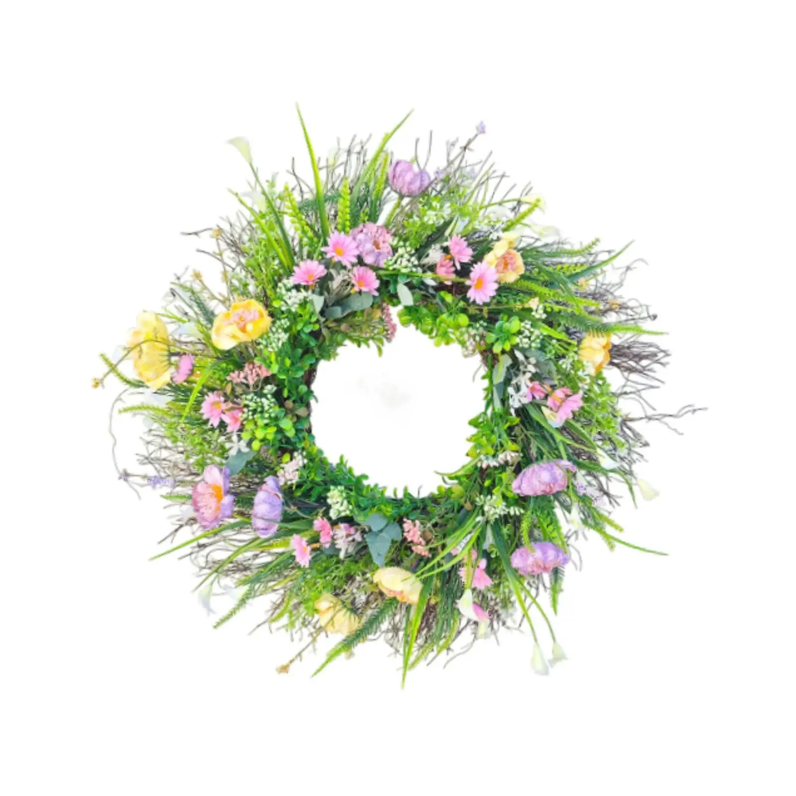 

Wedding Wreath Decorative Realistic Round Wall Hanging Ornament Floral Wreath Garland for Window Celebration Porch Holiday Wall