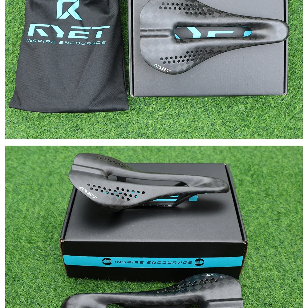 RYET 12K Carbon Ultraleichter Fahrradsattel 59g 230x125mm für MTB/Gravel/Rennrad Unisex Rennsattel 7x7 Dual-Track-Design Radfahren – Detail 19