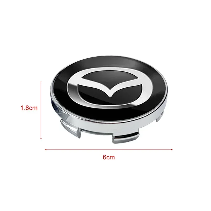 4pcs 60mm Car Wheel Center Hub Cap Rim Cover Emblem Stickers For Mazda 2 3 4 5  ATENZA Axela 5 6 323 626 RX8 CX6 CX5 CX4 MX3 MX5