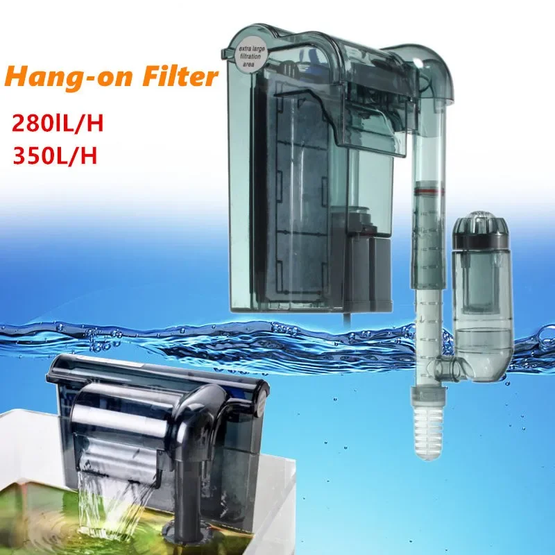 Akwarium zatapialne 3-in-1 wiszące na zewnątrz filtr zasilania do akwarium wodospad zewnętrzna akwarium pompa powietrza HI-330/HI-430